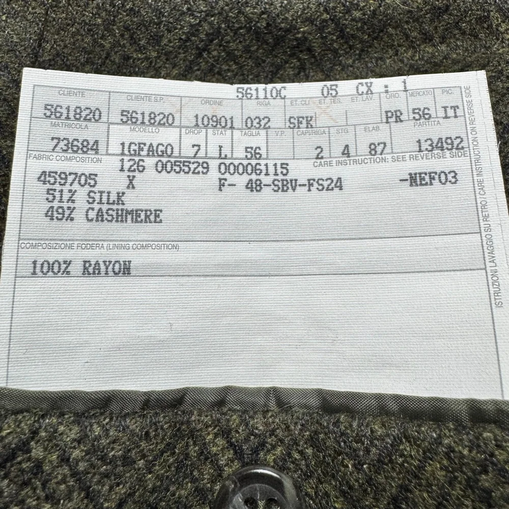 Ermenegildo Zegna Soft 46L Silk & Cashmere Herringbone Sport Coat
